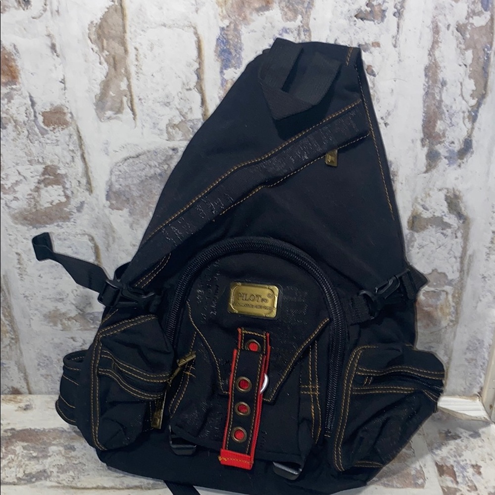 Diesel Black and Red Backpack